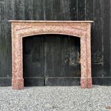 Louis XIV Style Fireplace In Purplish Brocatelle Marble Circa 1880
