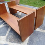 Pair of teak wall shelves
