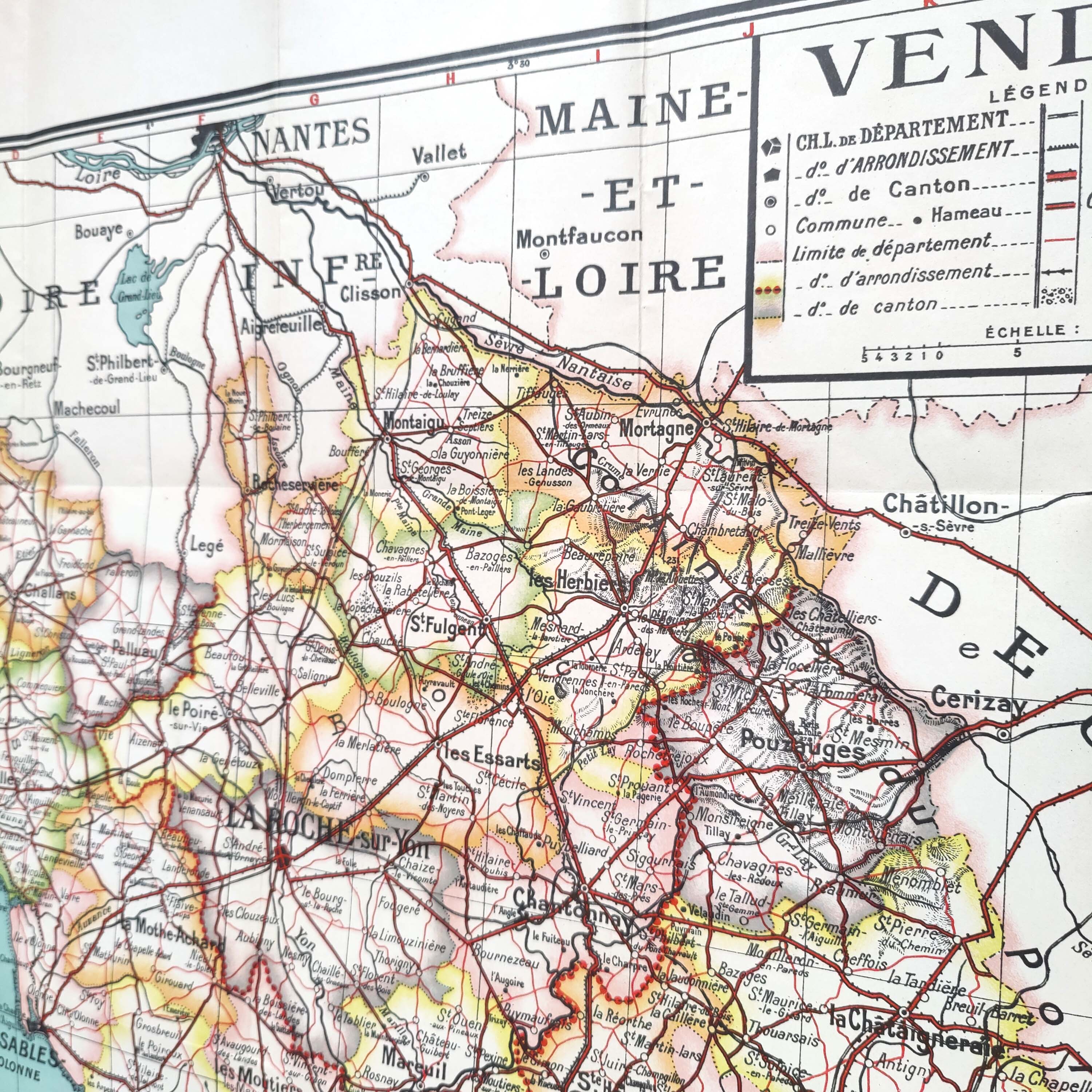 Vintage map Vendée Pays de la Loire