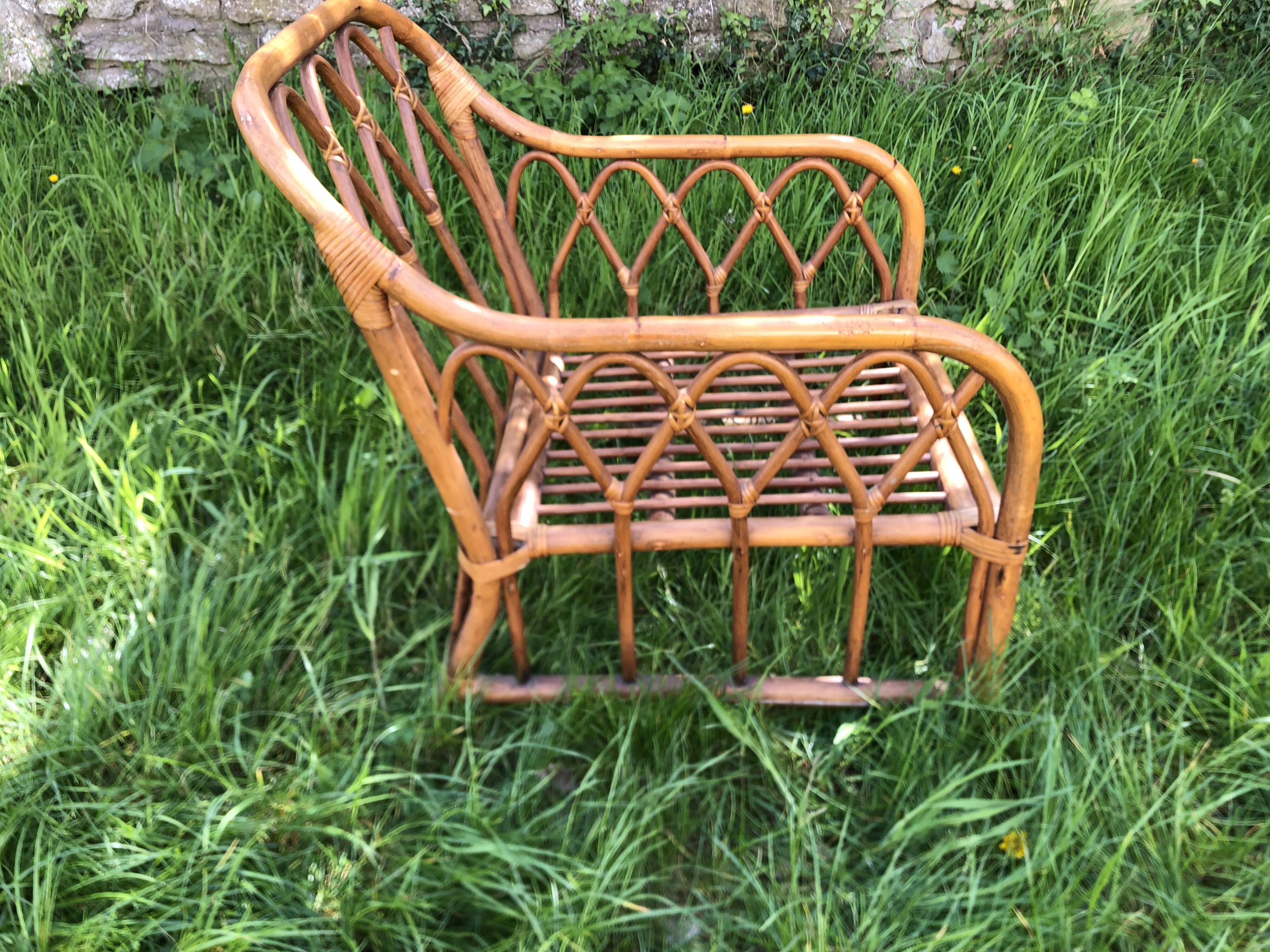 Vintage 60s/70s rattan bamboo armchair