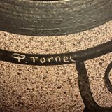 Stylized face vase signed Pierre Tornel – modernist ceramic – France 20th century