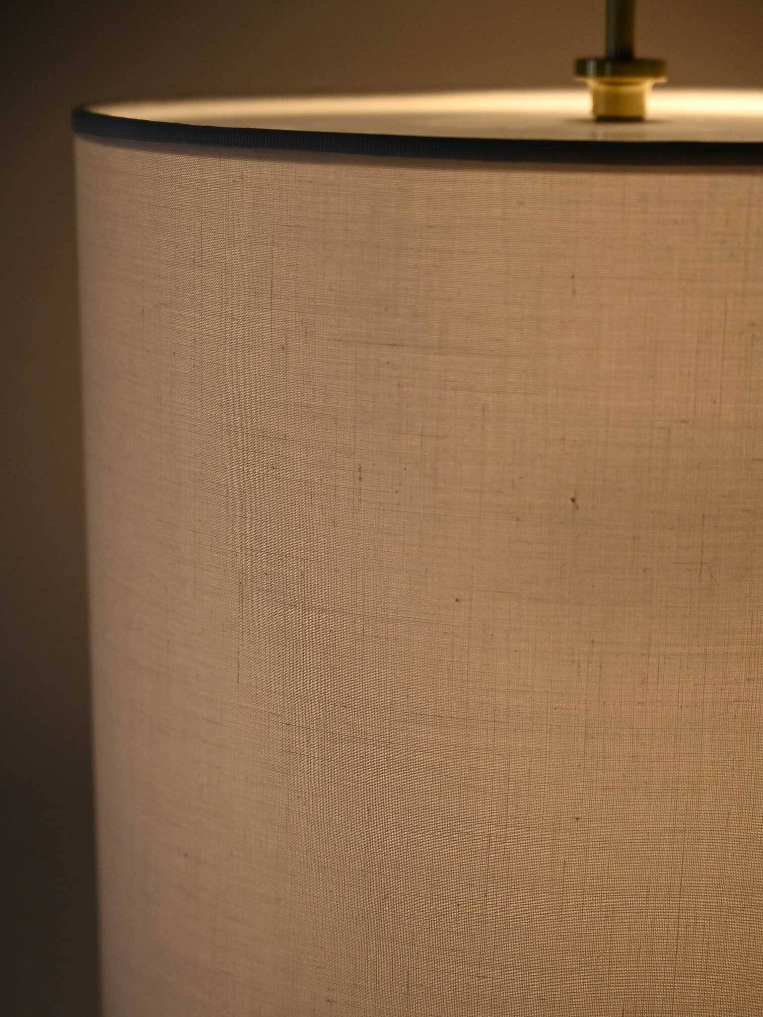 Vintage Scandinavian Brass and Fabric Floor Lamp