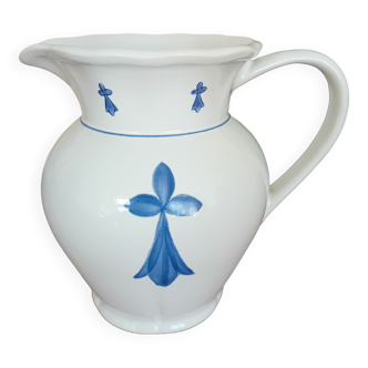 Pornic pitcher with fleur de lys / hermine bretagne motif