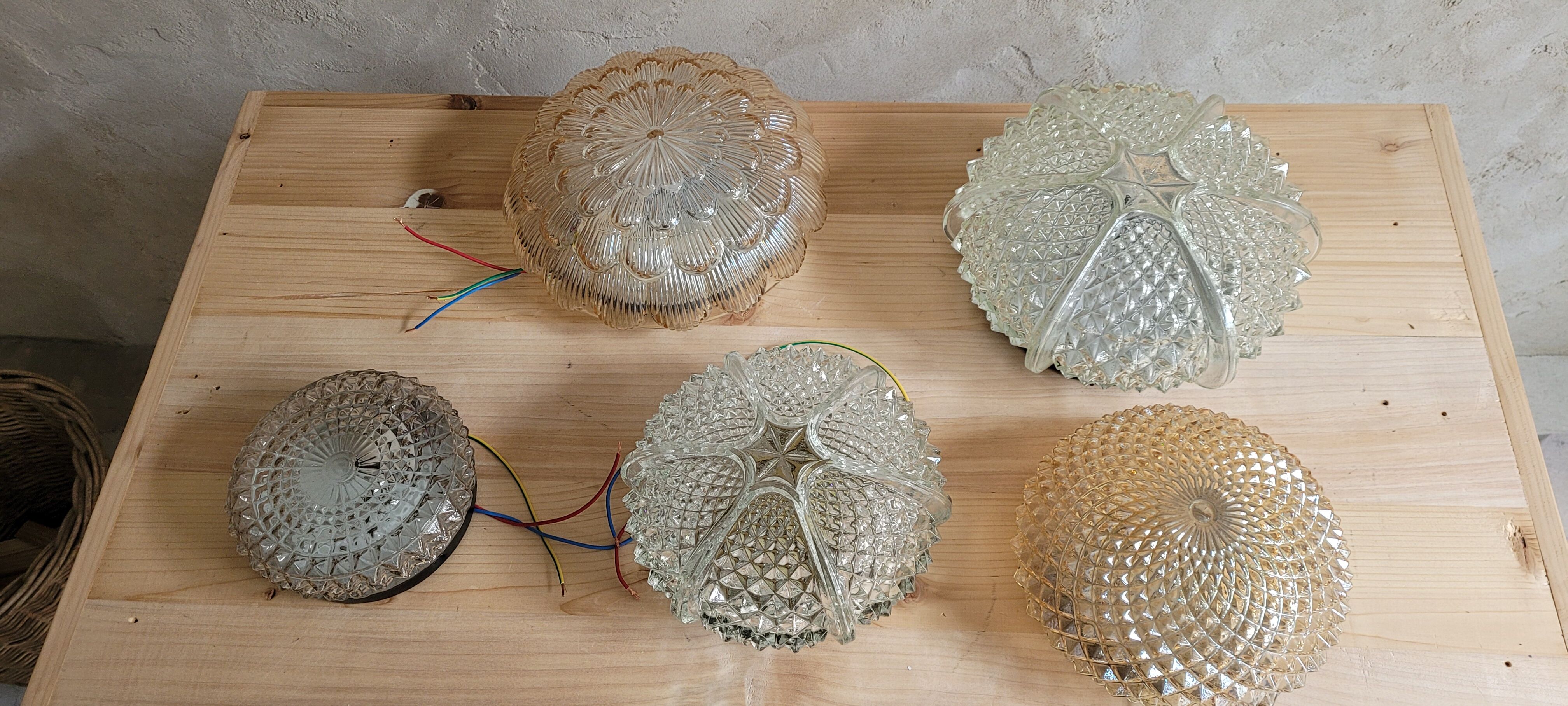 Set of 5 vintage ceiling lights