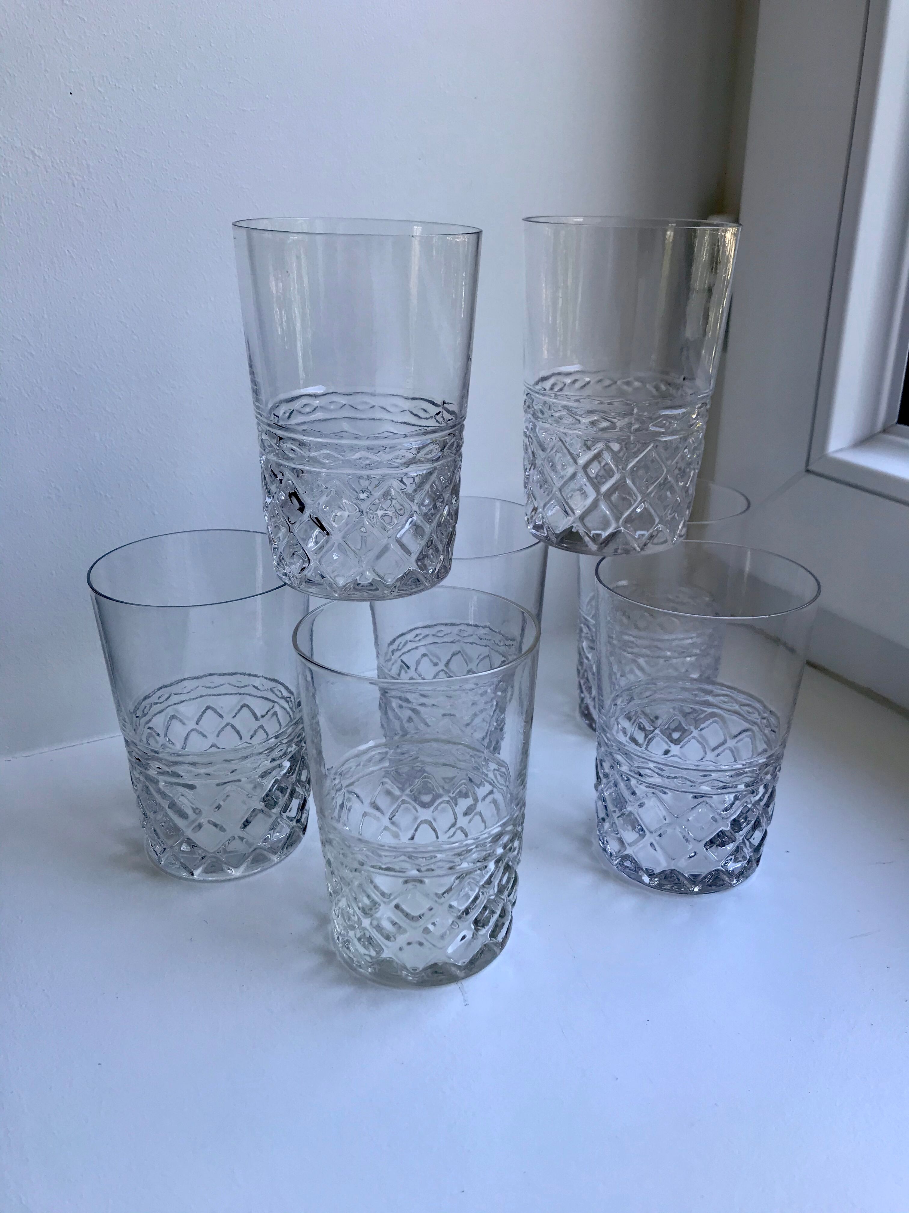 Set of 7 water glasses years 50-60