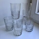 Set of 7 water glasses years 50-60
