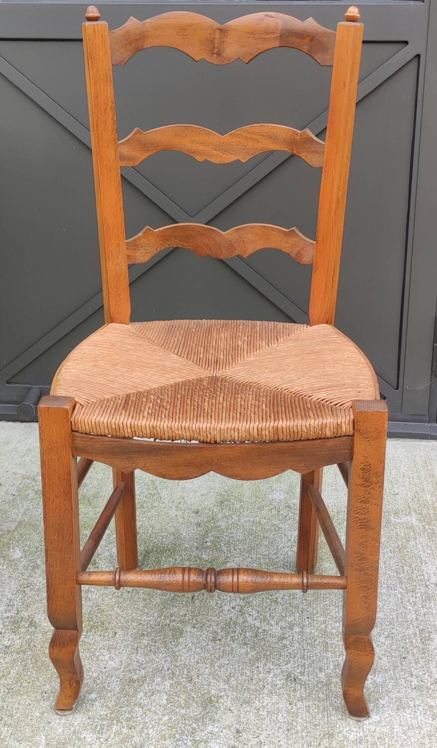 6 straw-seated Provençal chairs