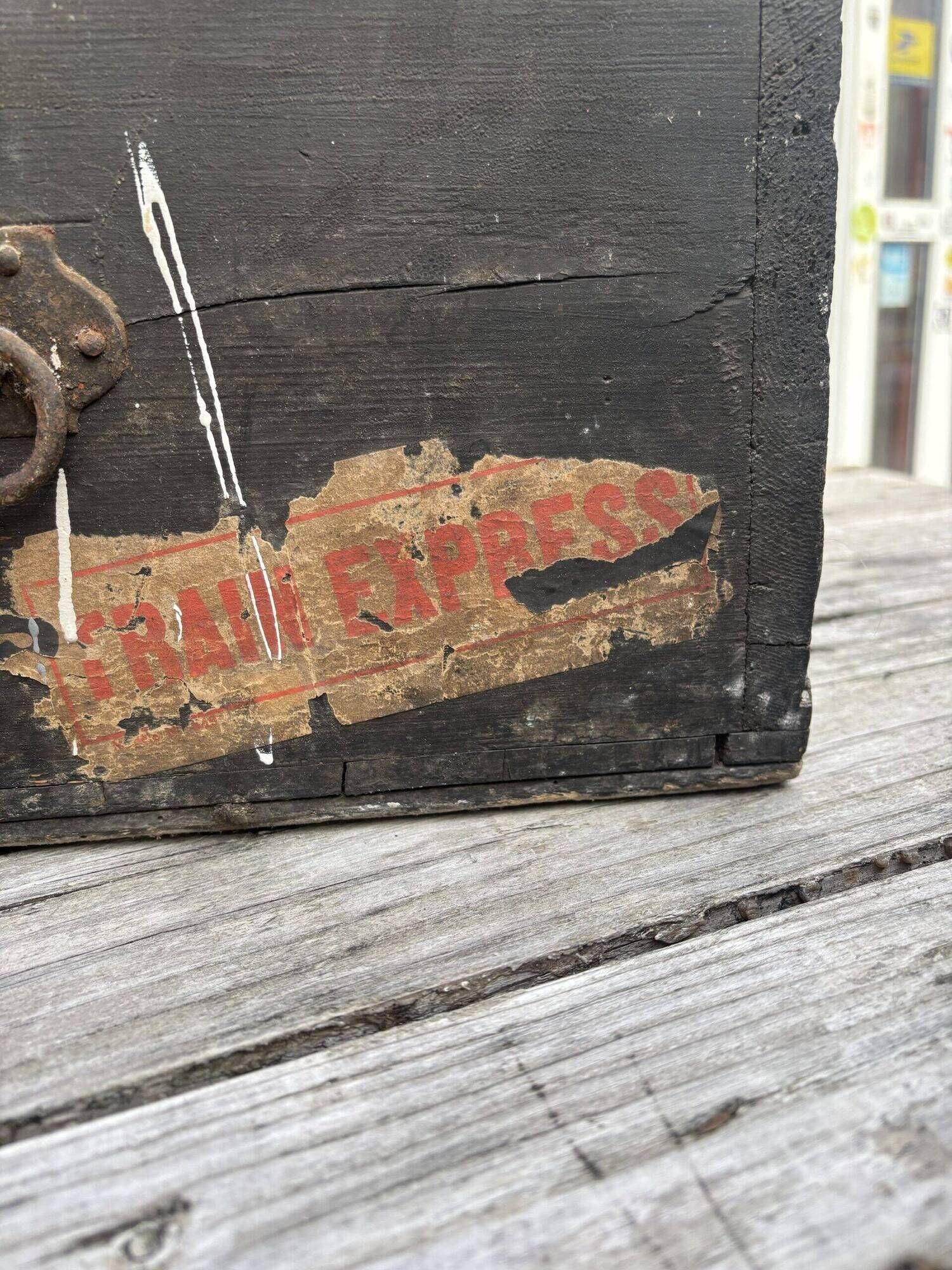 Black travel trunk