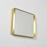 Rectangular mirror in gilded metal, circa 1970
