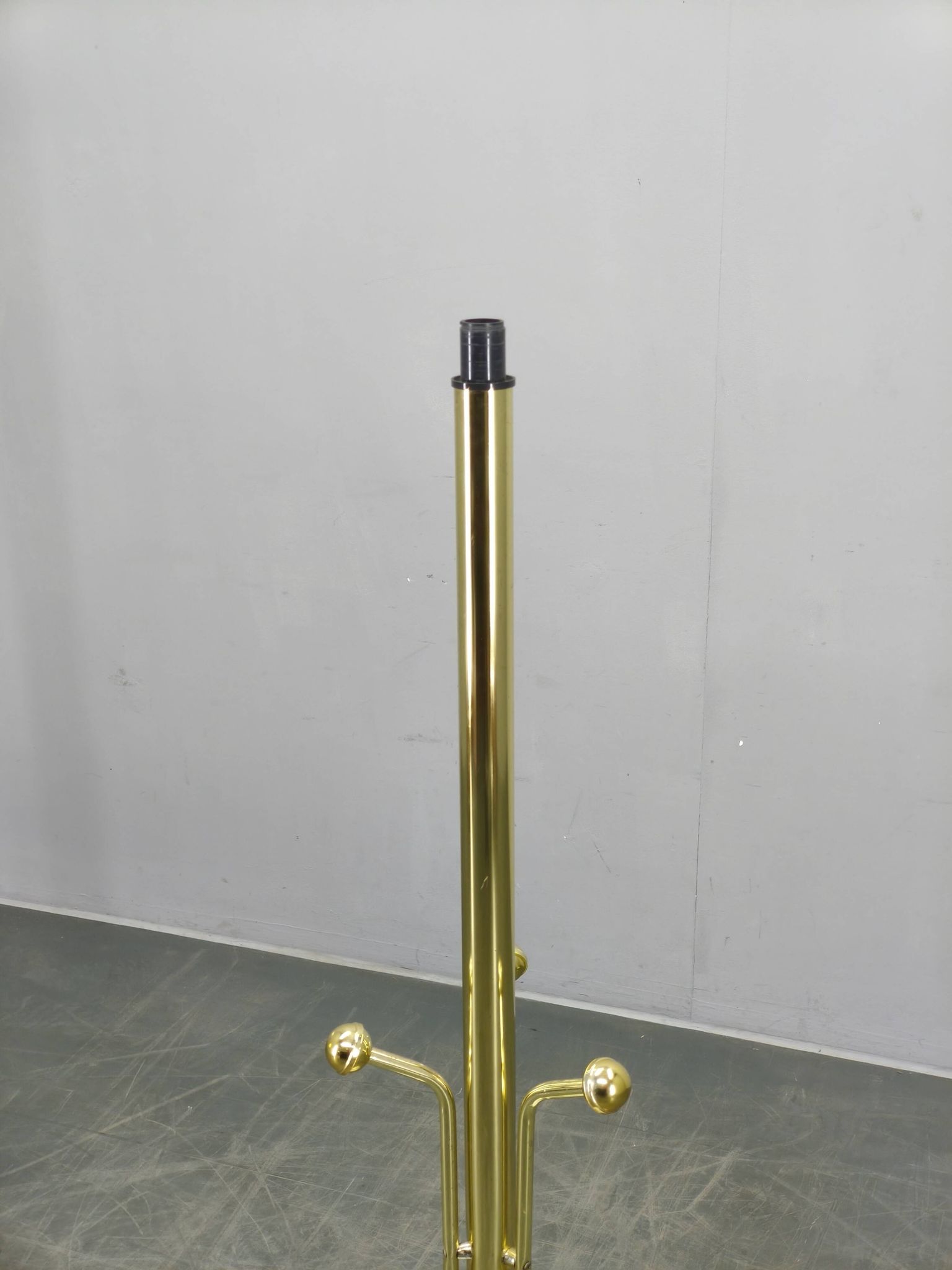 Italian Brass-Plated Coat Rack with Marble Base, 1970s