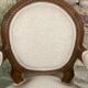 Louis XVI style children's armchair in carved walnut and beige antique upholstery