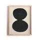 Framed painting 30x40cm abstract black signed Eawy