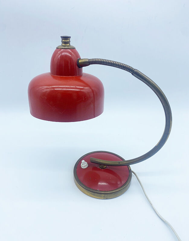 red metal lamp