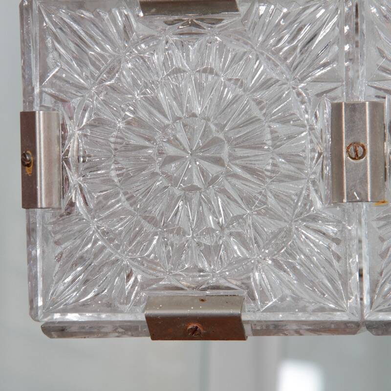 Glass pendant lamp by Kamenicky Senov, 1970