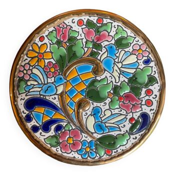 Artecer decorative plate, enamels and fine gold