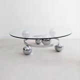 Chrome & Glass Sputnik Coffee Table 1960's