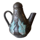 Enamelled terracotta teapot signed Keka