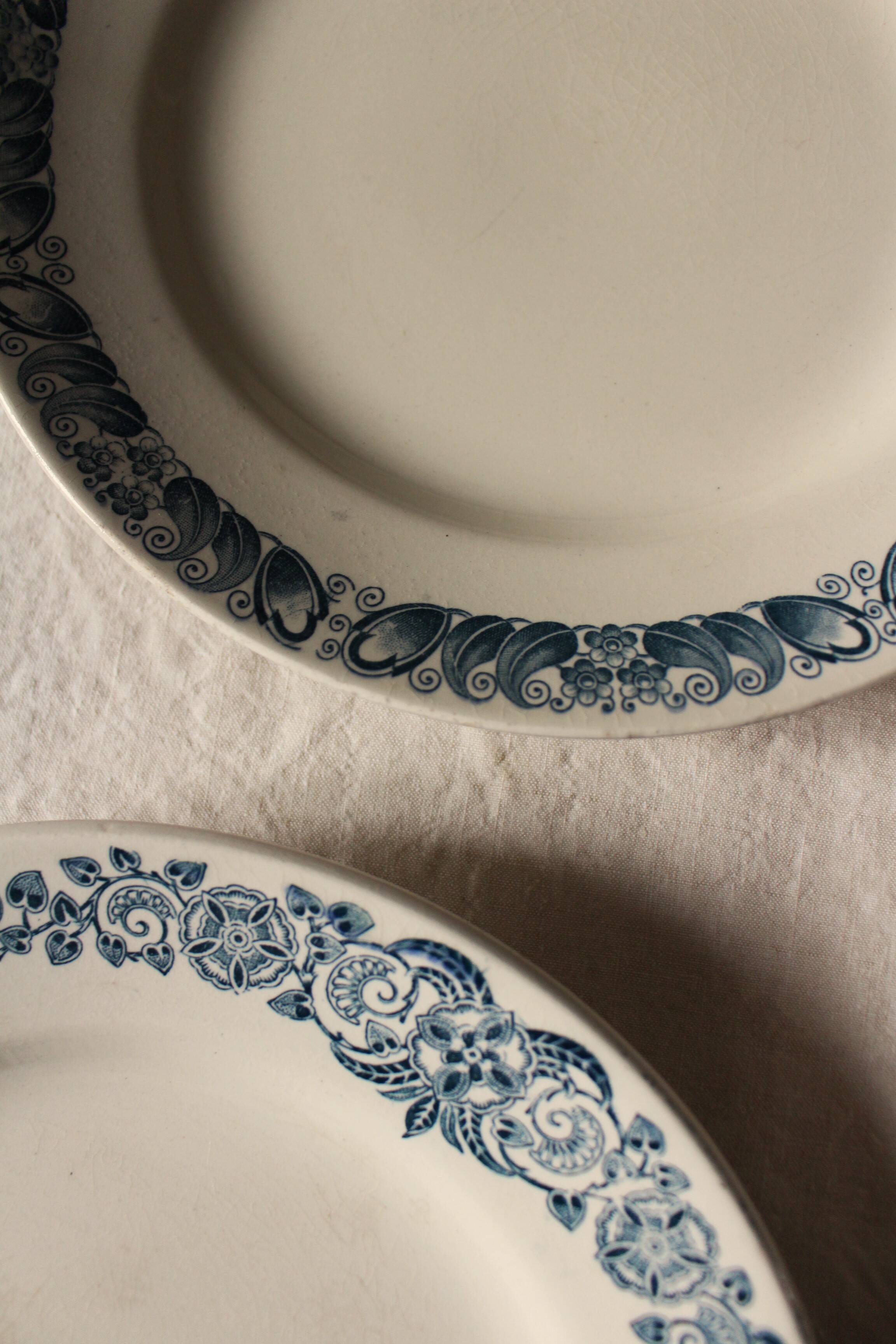 6 Terre de Fer blue Marcel Alésia Exotic Longchamp plates