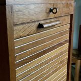 Vintage oak curtain filing cabinet