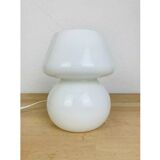 Lampe champignon opaline blanche vintage