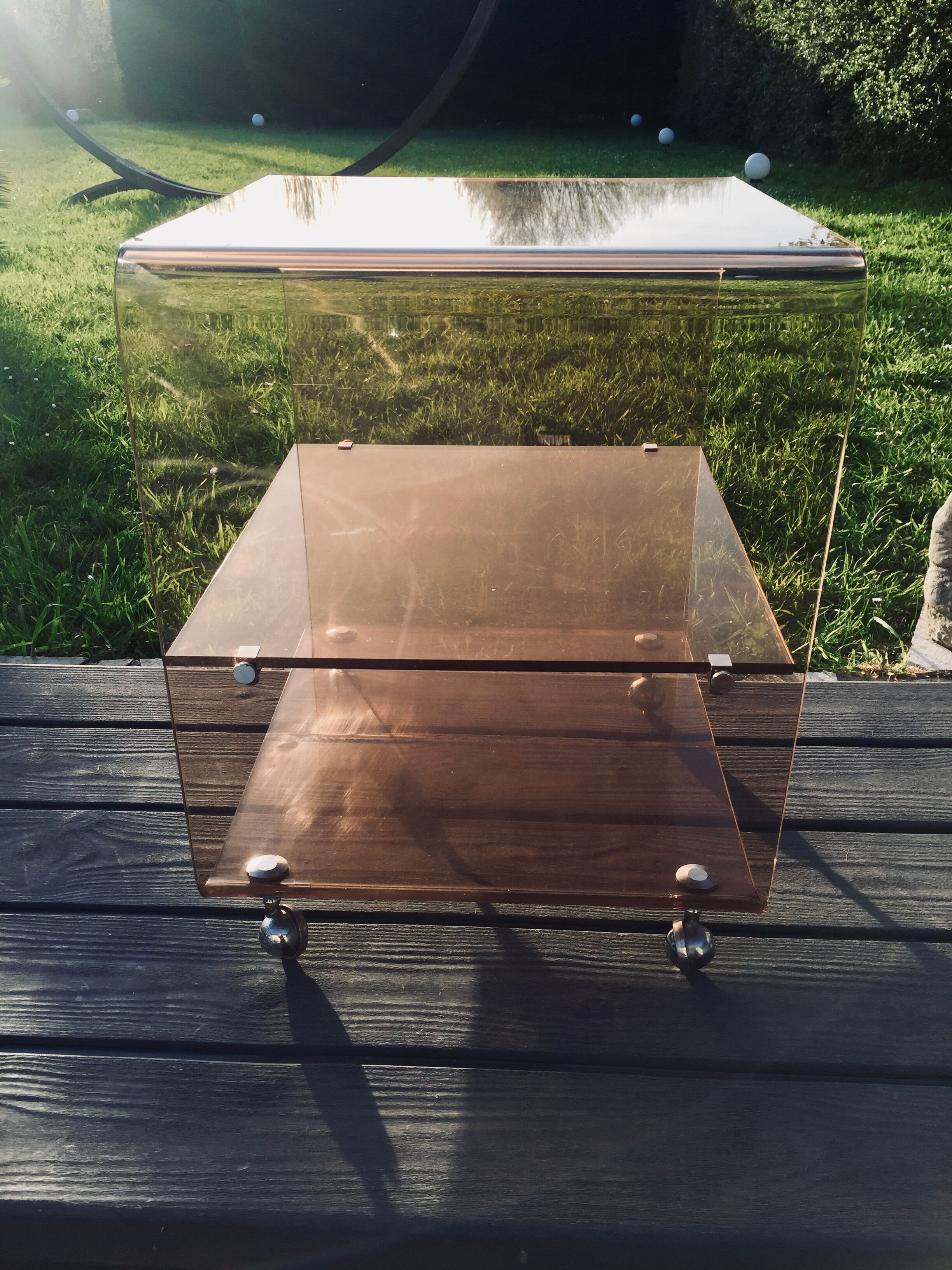 Vintage coffee table 70 with wheels