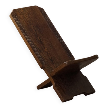 Chaise pliante palaver tribale africaine rustique sculptée à la main, Wabi Sabi, années 1970