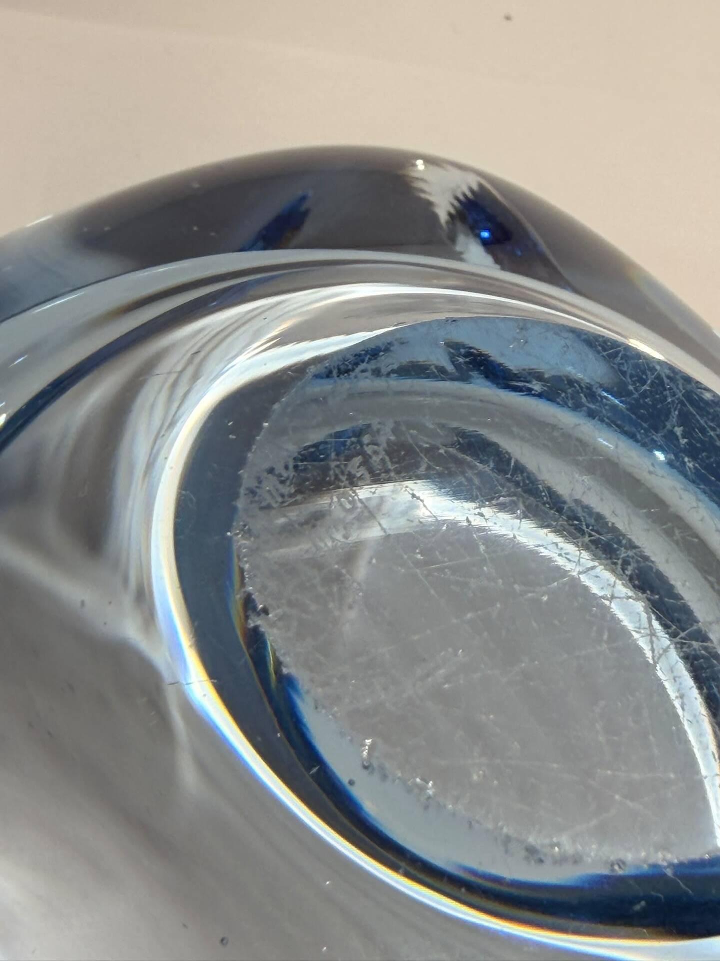 Blue ashtray from the "Akva" series by Per Lütken for Holmegaard