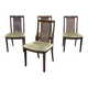 Set of 4 teak chairs from the G-plan brand with caned backrest.