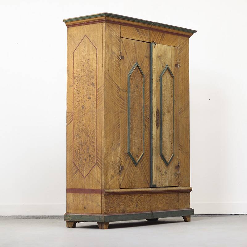 Bridal wardrobe in antique painted folk art