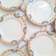 HBCM Pauline pattern dinner plates in orange and black