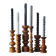 Scandinavian Wooden Candleholders, Set of 6