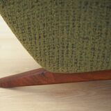 Fauteuil vert, design danois, années 1970, fabrication : Horsens Møbelfabrik