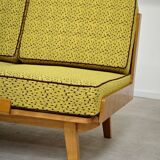 Banquette Daybed jaune vif par Drevotvar, ex Tchécoslovaquie 1960
