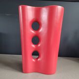 Vintage 60's matte red vase