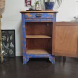 Vintage Jam Cupboard / Small Blue Workshop Cabinet