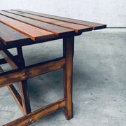 Patinated Wood Garden Table, 1970s