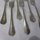 6 vintage silver metal forks