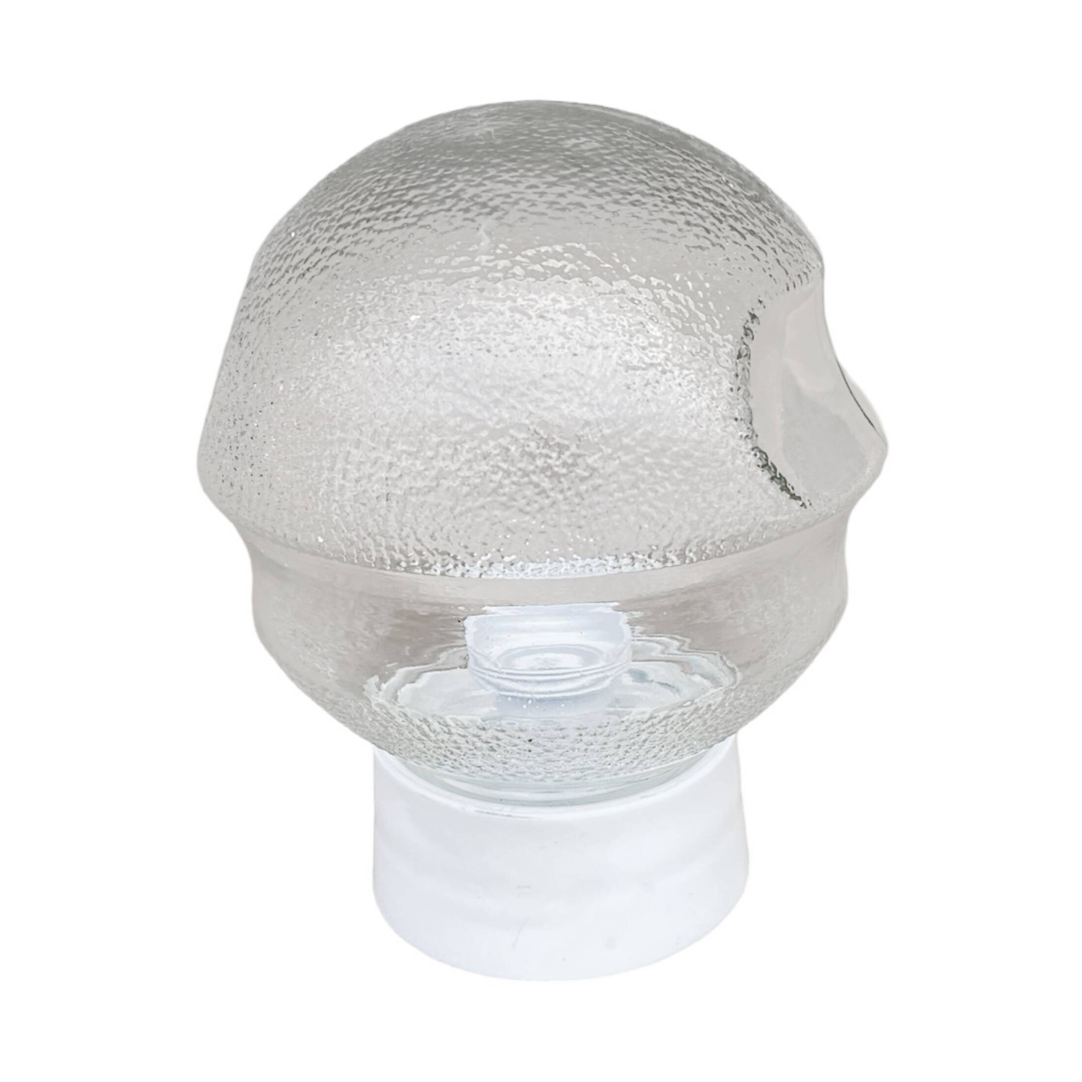 Glass industrial wall lamp, DZPE, Poland, 1970s.