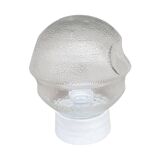 Glass industrial wall lamp, DZPE, Poland, 1970s.
