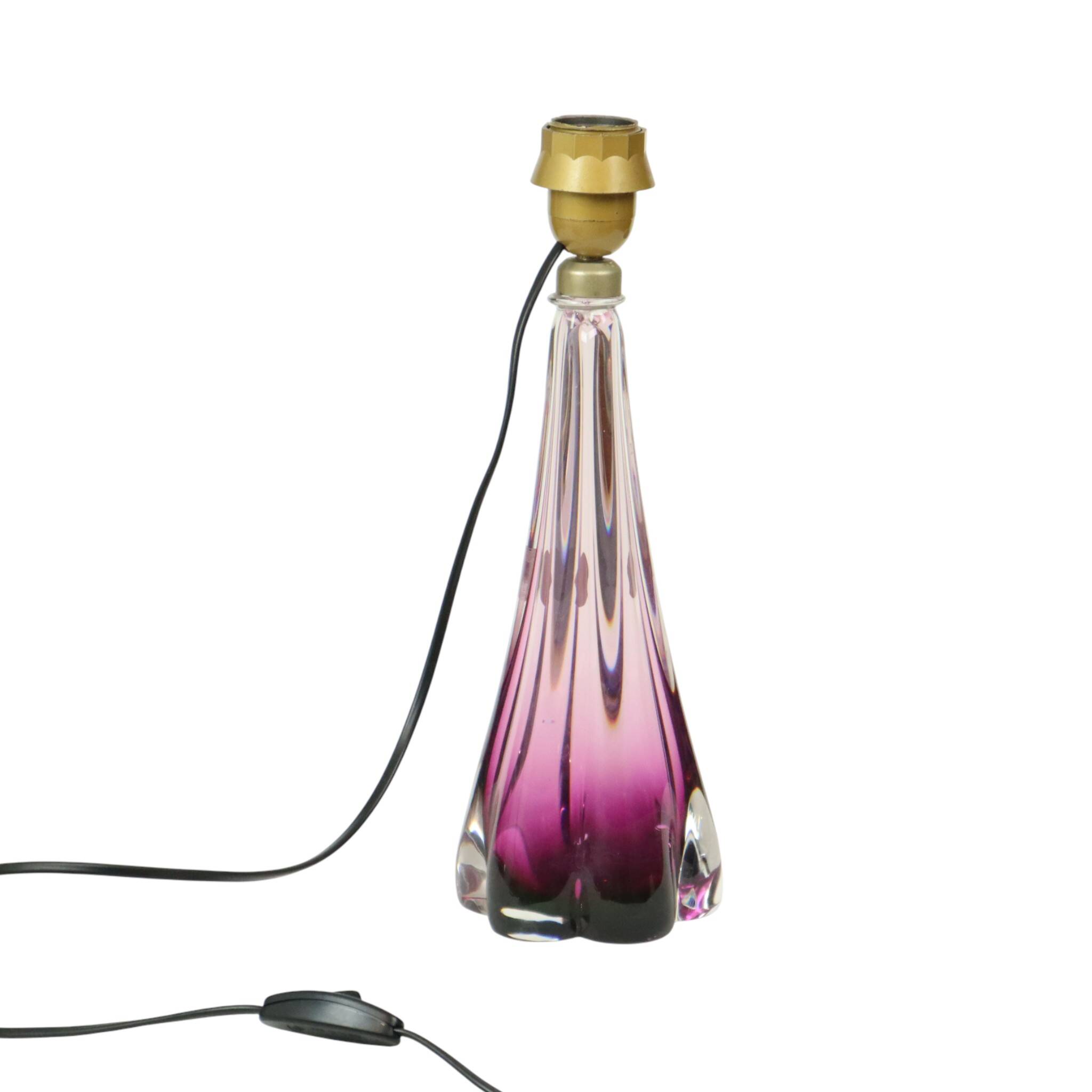 Purple Crystal Table Lamp Val Saint Lambert 1960s