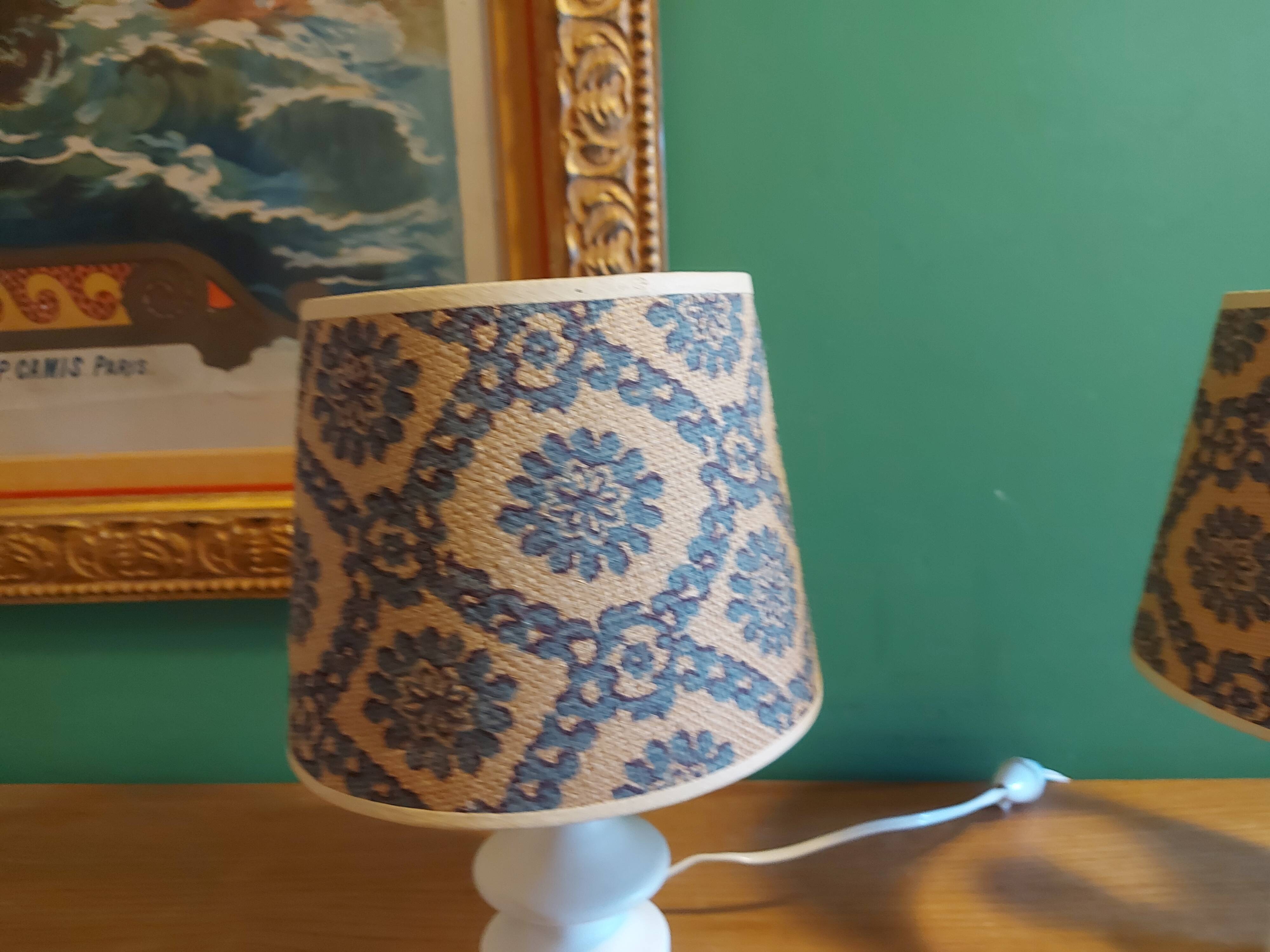 2 vintage 60's wooden bedside lamps