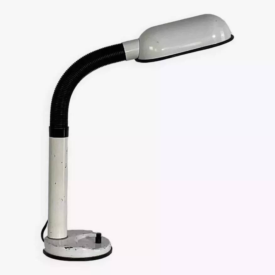 Vintage white articulated desk lamp