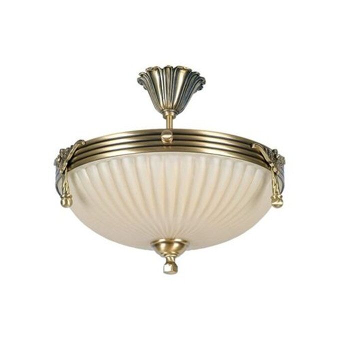 Suspension vintage verre opaline et laiton
