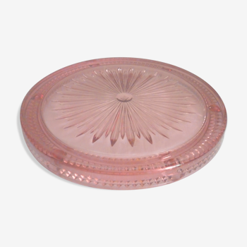 Pink moulded glass table mat