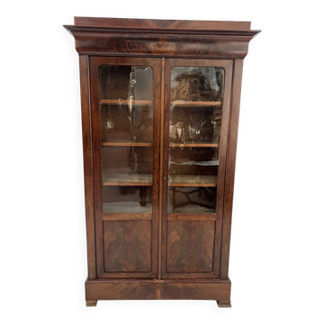 Bibliothèque Louis Philippe en acajou et placage d'acajou XIX siècle