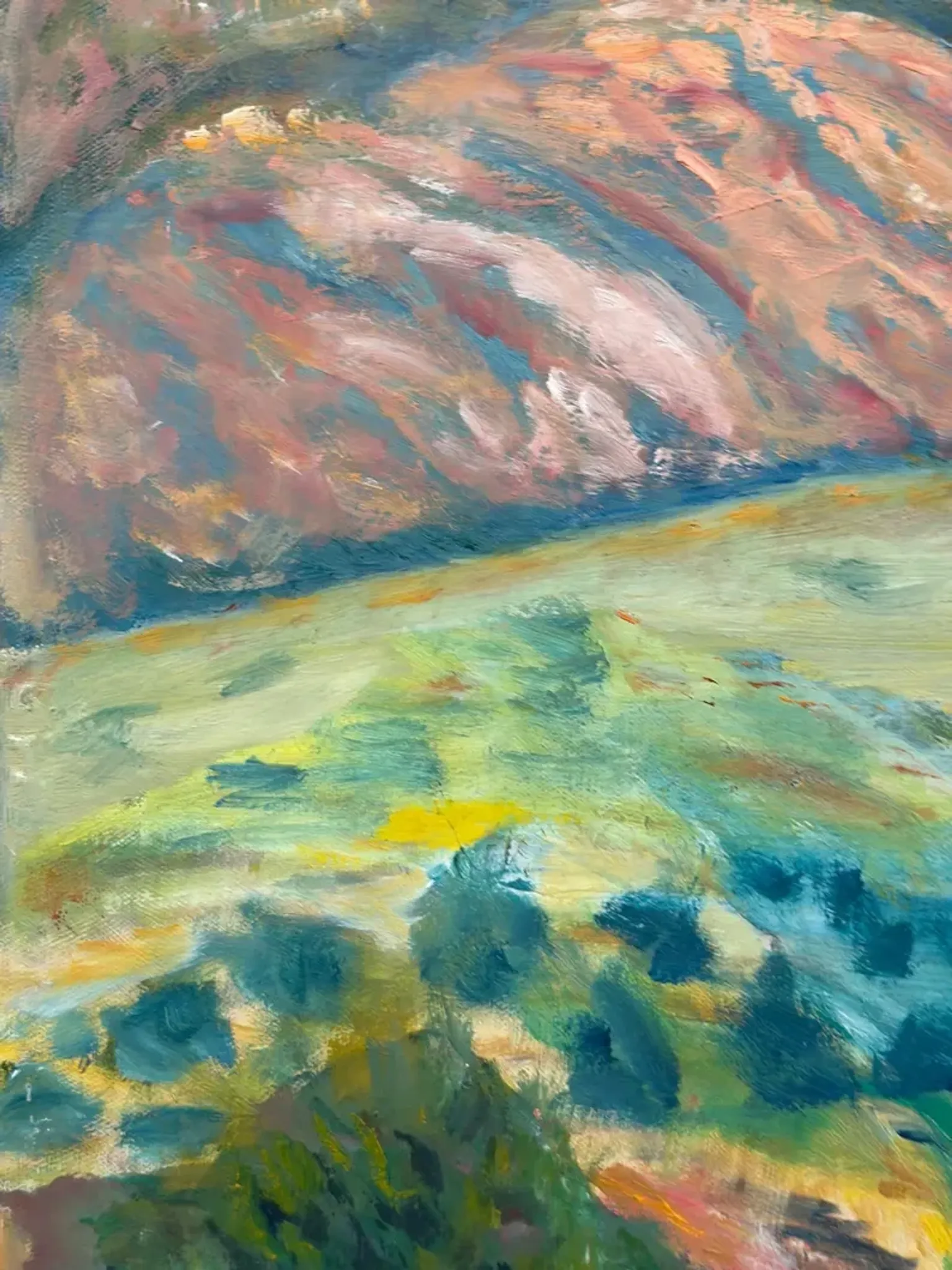 Original Swedish Oil on Canvas – "Landscape" by Lalla Blecher – Signed – Dated 1994 – Framed – 63 × 53 cm (24.8" × 20.9")
