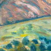 Original Swedish Oil on Canvas – "Landscape" by Lalla Blecher – Signed – Dated 1994 – Framed – 63 × 53 cm (24.8" × 20.9")