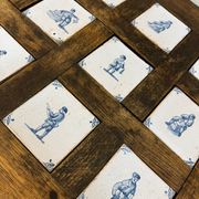 Table bistro fer et bois revêtue des carreaux céramique