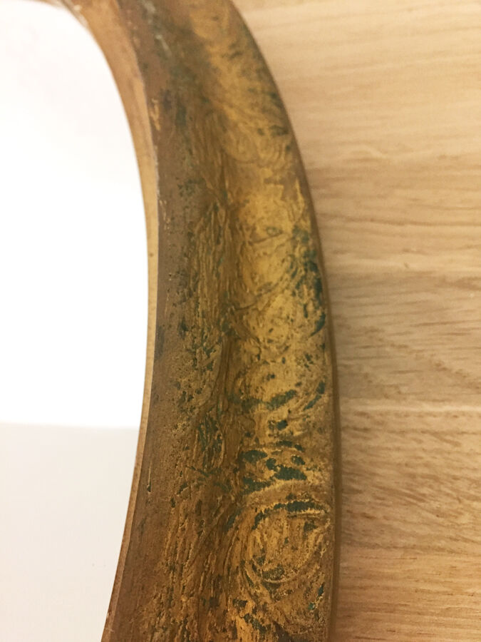 Old oval mirror gold, early 20th 38x50cm