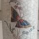 Vase rouleau motif oiseaux de Longwy